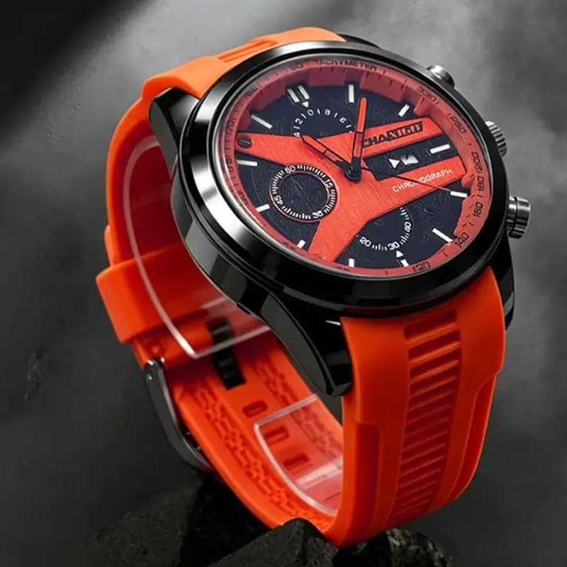 Sports Men's Quartz Watch Calendar Fashion Male Wristwatch Waterproof Silicone Band Male Clock Relogio Masculino