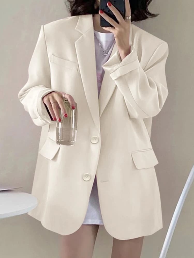 Nuova Giacca da Donna Primaverile ed Estiva in Tinta Unita, Moda Coreana Casual e Comoda, Abbigliamento Femminile, Capispalla