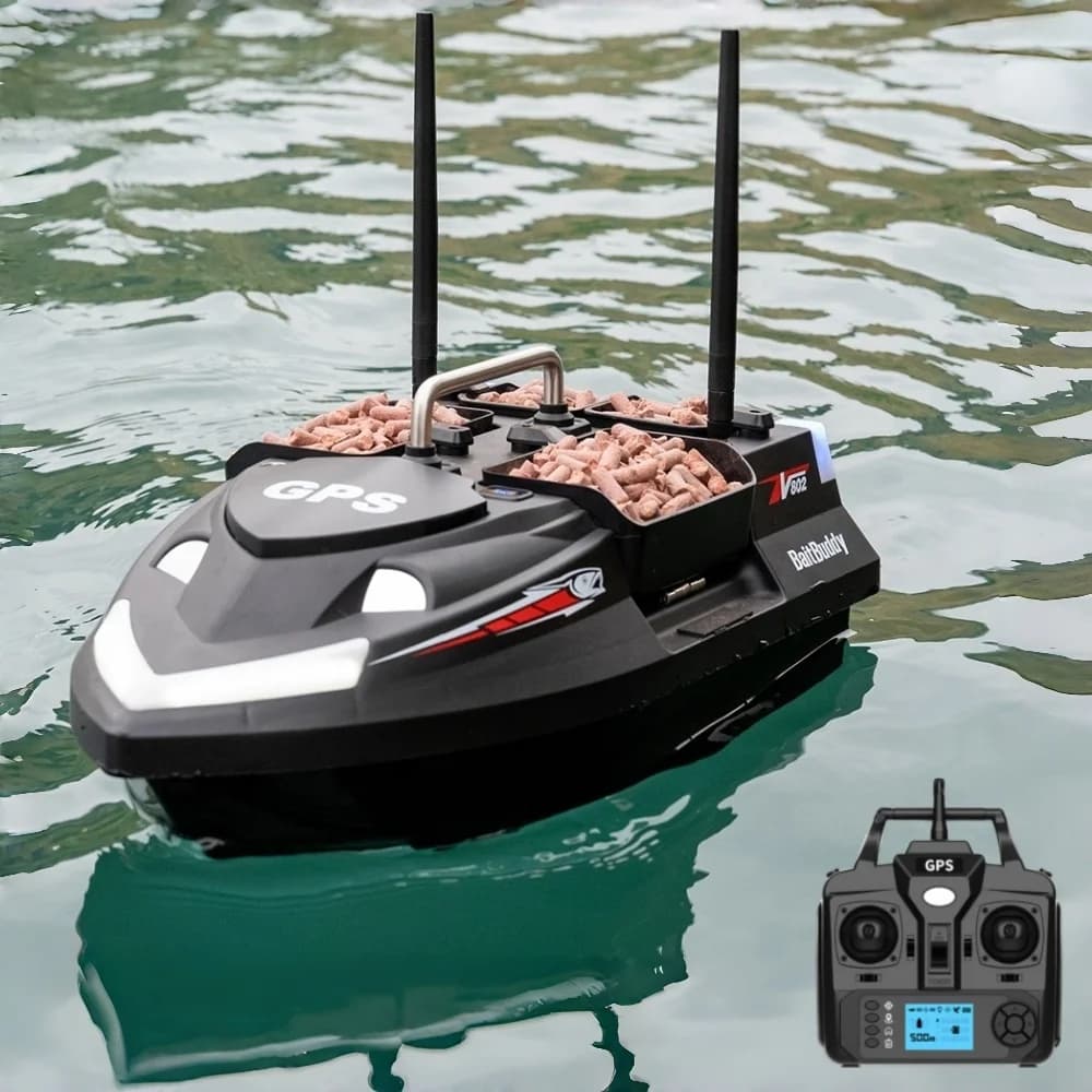 GPS RC Fishing Bait Boat 160 Anchors 4 Bait Containers Dual Antenna Sonar Fish Finder Carp Fishing Vessel Balik Bulucu Gear