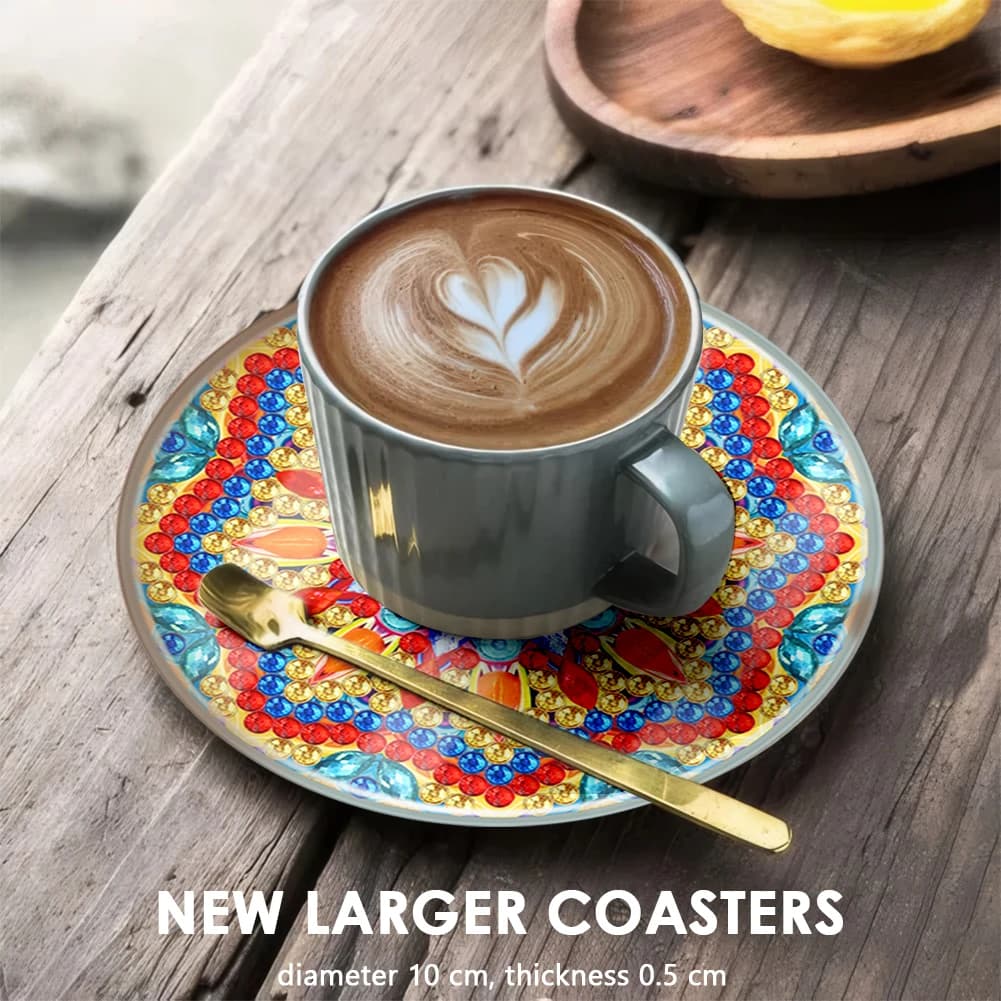 6pcs Diamond Dot Art Coasters Classic Mandala DIY Diamond Art Crafts Modern Animal Cartoon Waterproof for Adults and Beginners