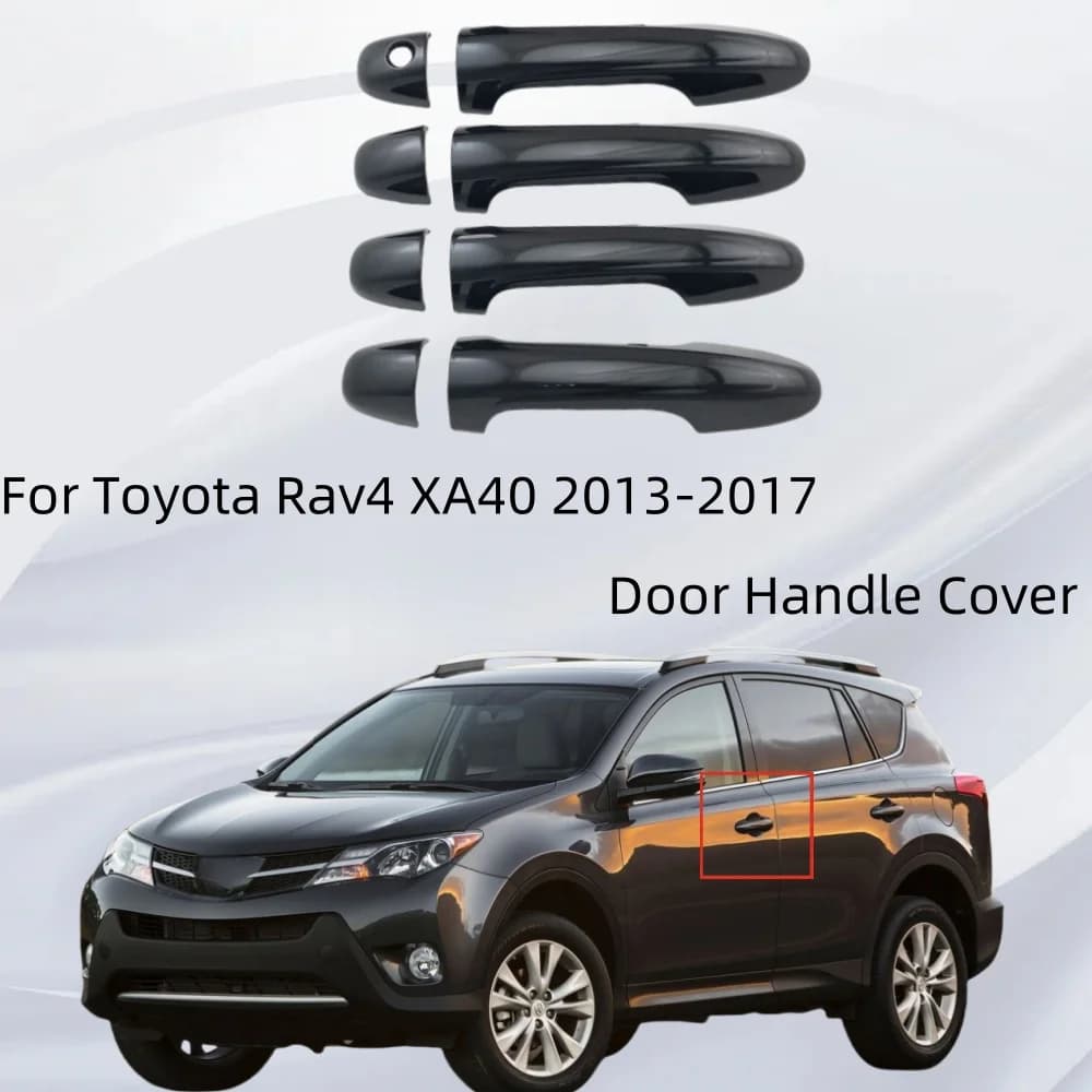 Adesivi per auto Cromo argento/Nero opaco/Nero lucido/Fibra di carbonio Maniglia della porta Copertura per Toyota Rav4 XA40 2013 2014 2015 2016 2017