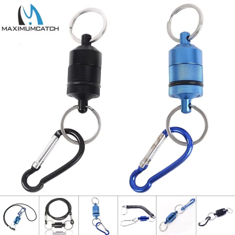 MAXCATCH Fly Fishing Magnetic Net Release Holder 1.2-3.5KG Strong Cord Landing Net Holder Fishing Accessory for Trout Bass