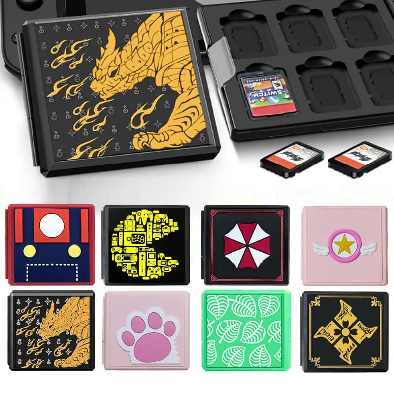 Custodia Portatile per Schede di Gioco Nintendo Switch OLED NS Lite, Custodia Protettiva a Cartone Animato per Schede TF SD, Accessori
