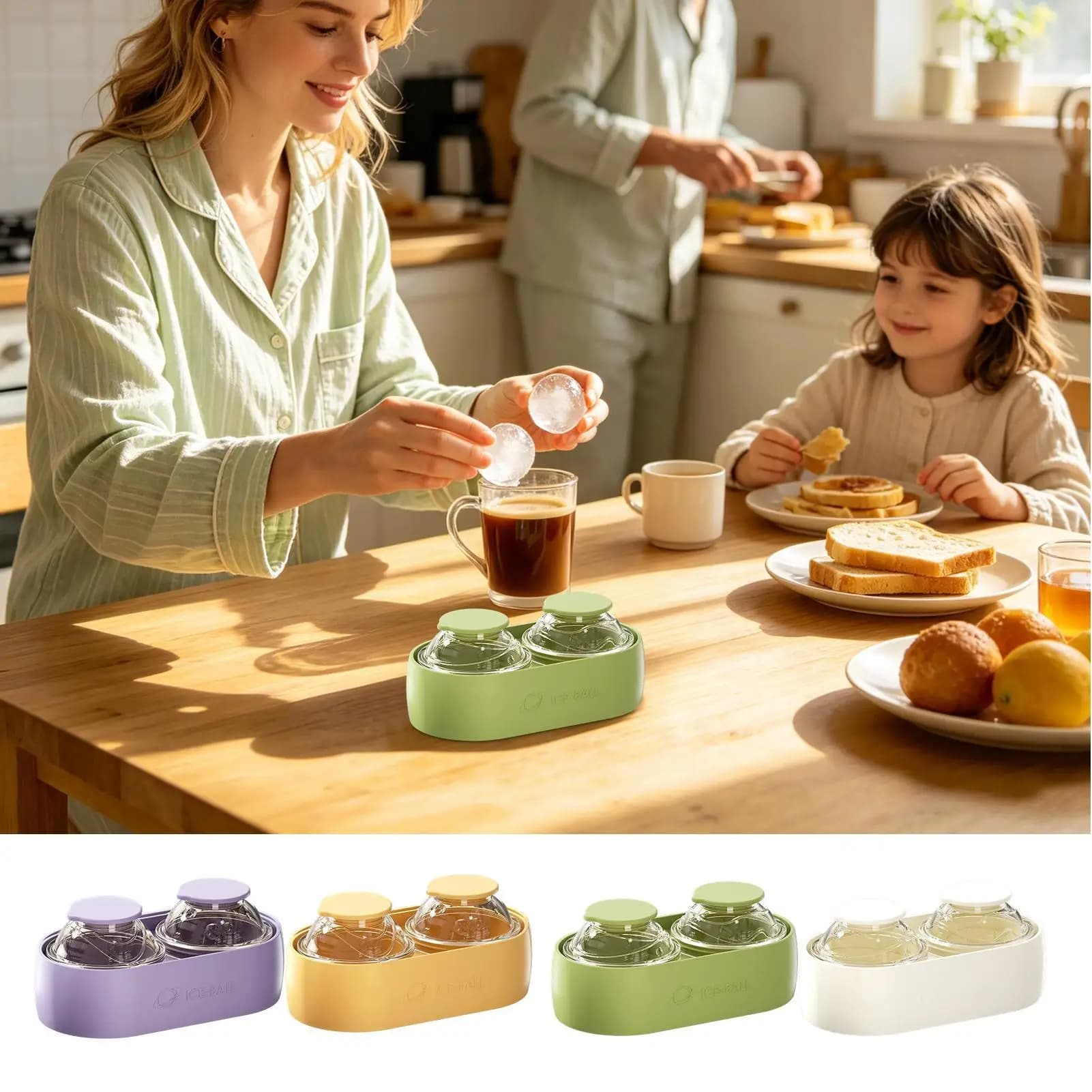 Stampo per ghiaccio a sfera in silicone, vassoio per ghiaccio, stampo per whisky, per casa, bar, cucina, campeggio, picnic, feste, riunioni di famiglia