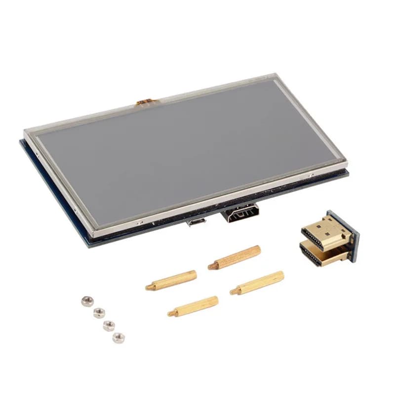 Raspberry Pi 4B 5" Resistive Touch Screen Display - 800X480 HD TFT LCD Monitor with Touch Panel & Driver Board for DIY Projects