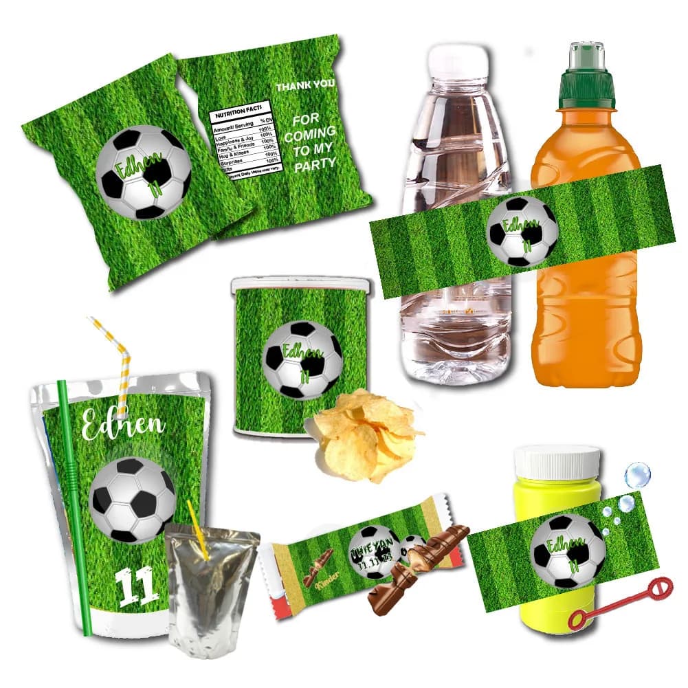 Custom Label for Water Bottle Football Theme, Succo Bag, Thanksgiving Wall decal, Snack and Caramel wrap, Customised for Festes and Christmas