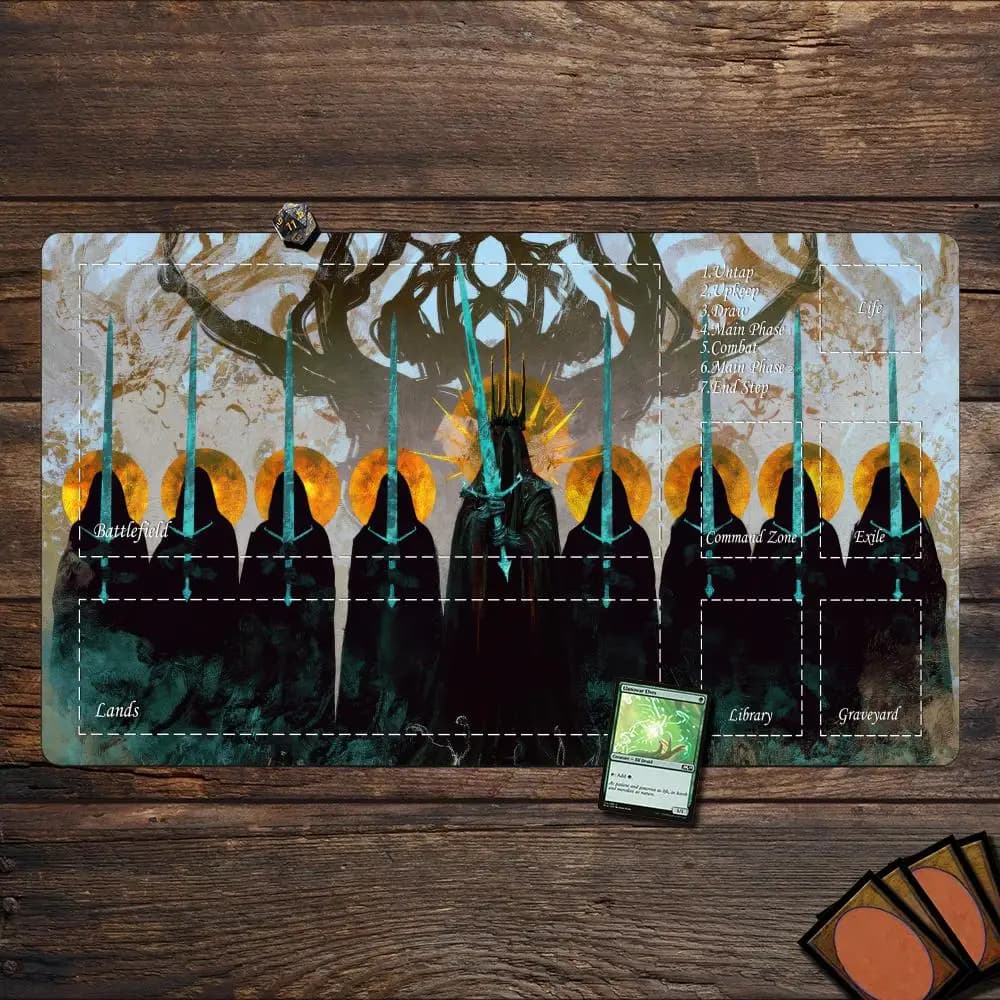 Magic Playmat Card Gaming Mat with Zone MTG Playmat Shadow Knight Desk Mat Gamer Keypad Expansion Mousepad Rubber Anti-Slip