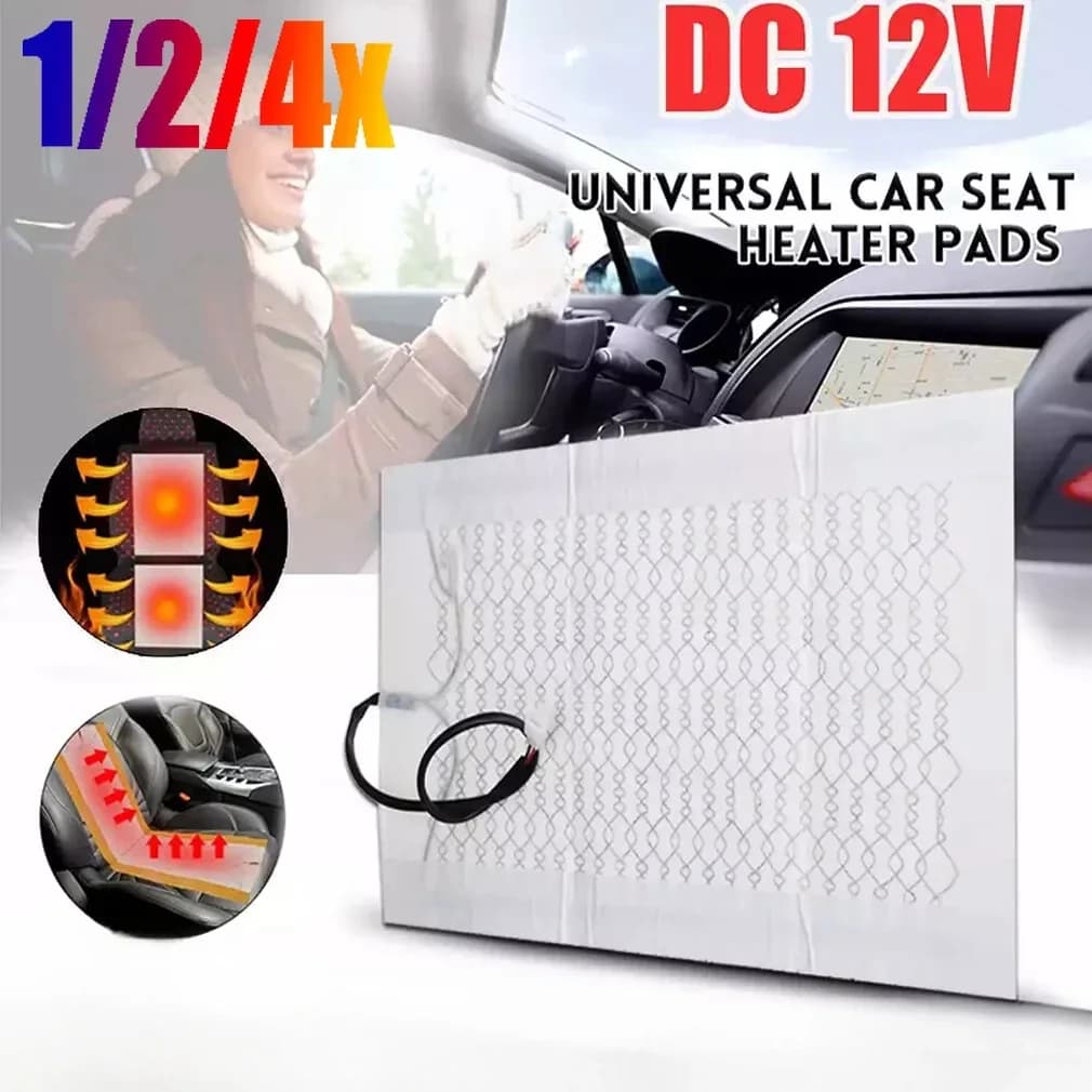 1/2/4pcs 12V Universal Car Seat Heated Covers Carbon Fiber Heater Winter Auto Heating Heat Bearings Bearings Bearing Zerbino Accessories