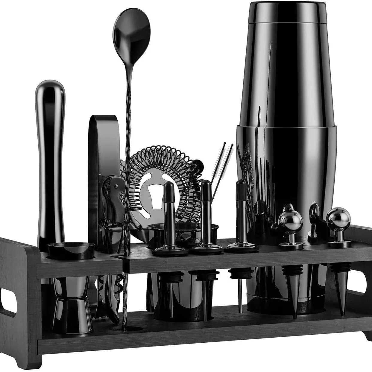Professional Cocktail Shaker Set, Stainless Steel, 22 Pieces, for Both Bar and Home Use