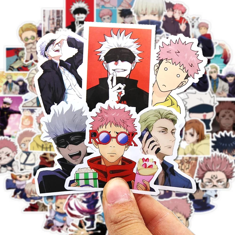 30/60/180pcs Jujutsu Kaisen Wall decal Carousian Decalcomanie Chancellery Toy Guitar Telephone Bicycle Laptop Bags Cars Kids Graffiti