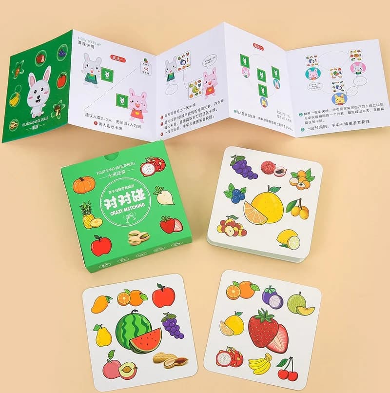 Giocattolo interattivo del gioco di carte da tavolo del genitore del bambino con Puzzle pazzo cognitivo sensoriale animale della frutta educativa precoce per il bambino del bambino