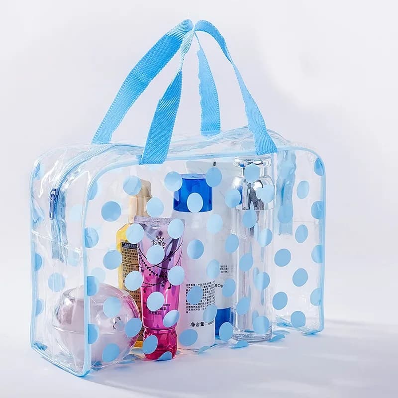 Cosmetic Bag Fashion Dot Woman Travel Transparent PVC Raincoat Neceser Makeup Bag Makeup Bag Washer Toiletry Bag Tote Bag