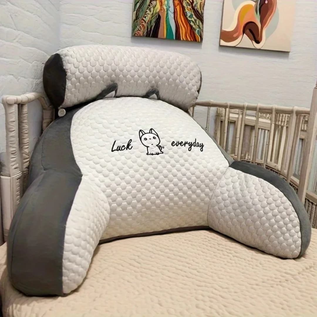 Cuscino da Lettura Regolabile - Supporto Ergonomico per Schiena per Letto/Divano/Pavimento, Design Trapuntato Traspirante Grigio