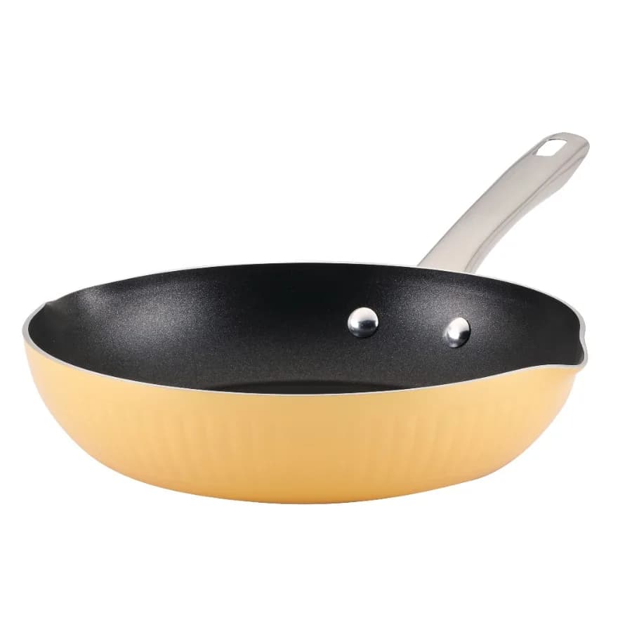 Style 10 Inch Nonstick Cookware Frying Pan Dishwasher Safe and Oven Safe to 500°F Yellow