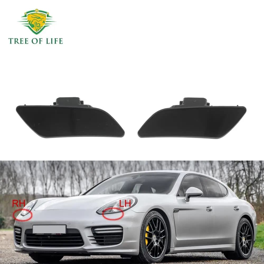 For Porsche Panamera 2014 2015 2016 Unpainted Front Bumper HeadLight Headlamp Washer Spray Nozzle Cover Jet Cap Lid