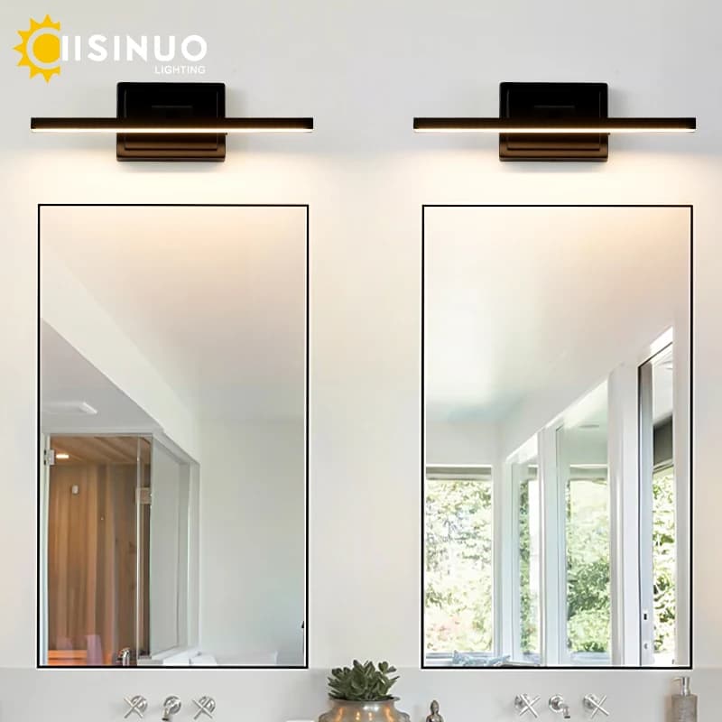Lampada da bagno a LED moderna dimmerabile 5CCT da bagno 180 ° Girevole per l'arredamento del bagno con barra a specchio