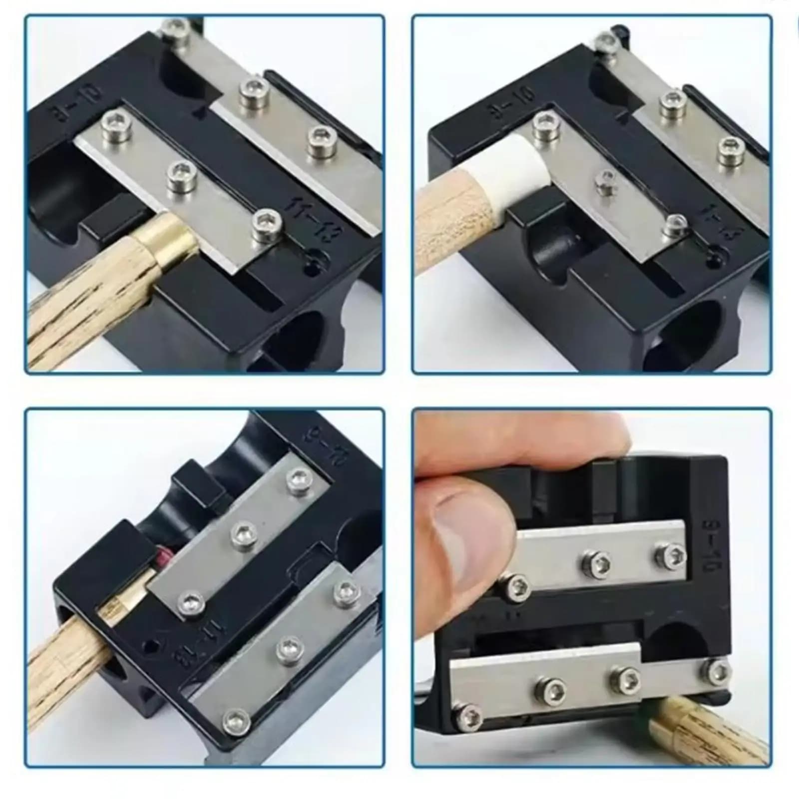 Strumento Leggero per Riparazione Punte Stecca da Biliardo 12 in 1, Modellatore Pratico per Accessori da Biliardo e Sala Giochi Snooker