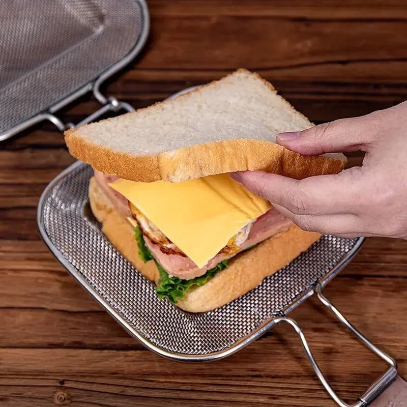 Stainless steel sandwich machine Pressed sandwiches support for network camping equipment portable barbecue tools portable stove