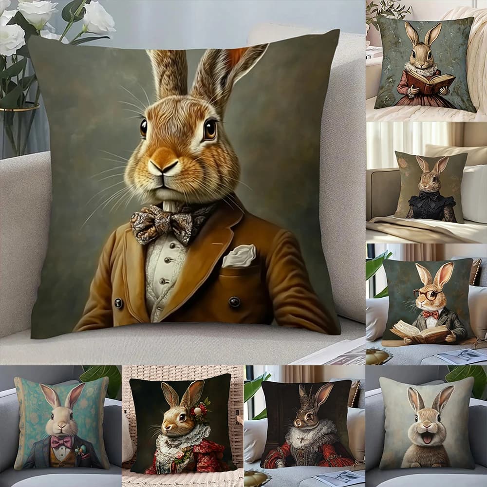 1PC Easter Bunny Themed Pillow Covers ,Decorative sofa cushion cover, home decoration, 2D printing.