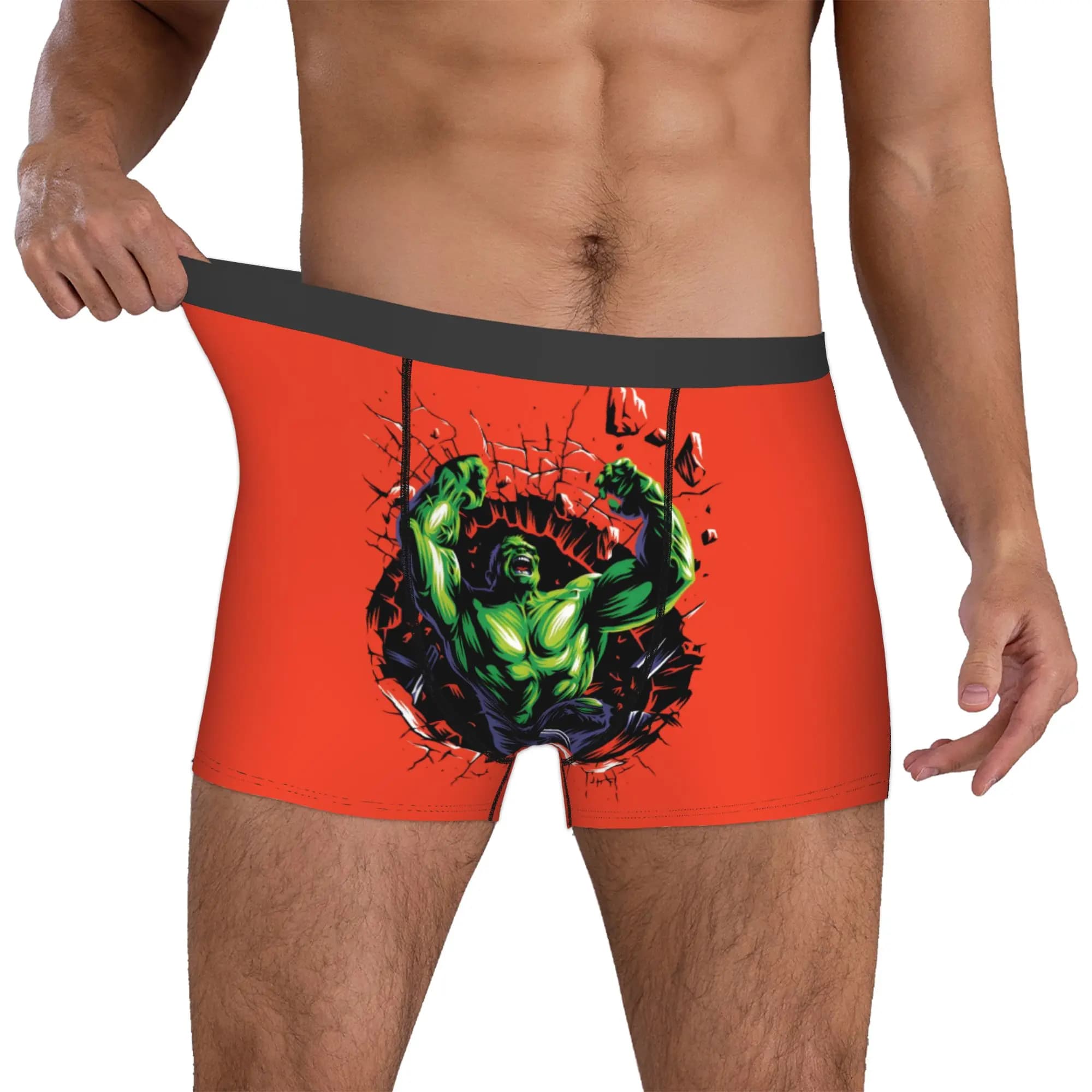 Boxer da Uomo Personalizzati H-Hulks, Slip Morbidi con Stampa Fumetto, Mutande e Pantaloncini