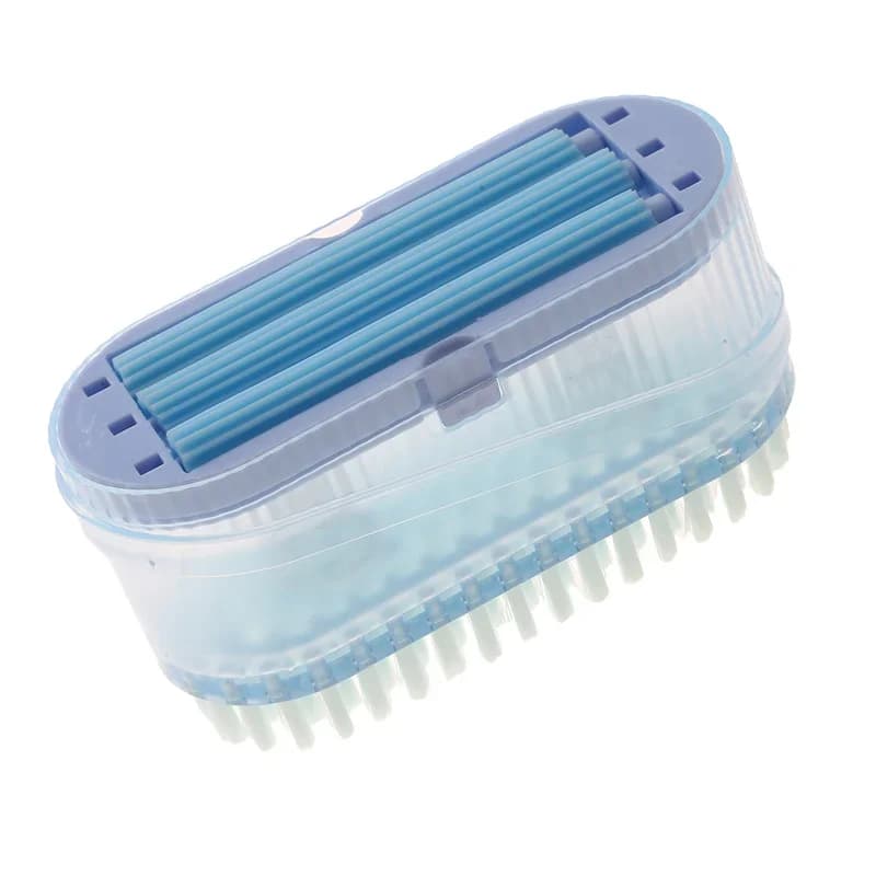 Multifunctional bathroom soap dish with roller brush, Liquid soap container with drainage, anti-slip, foam for washing