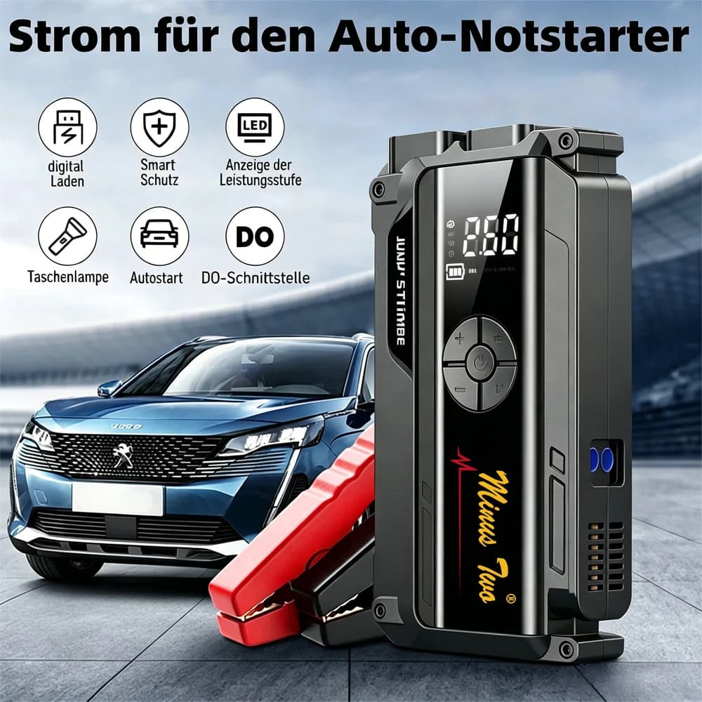 Multifunctional Car Jump Starter Auto Battery Booster 150PSI Air Pump Power Bank with LED Light
