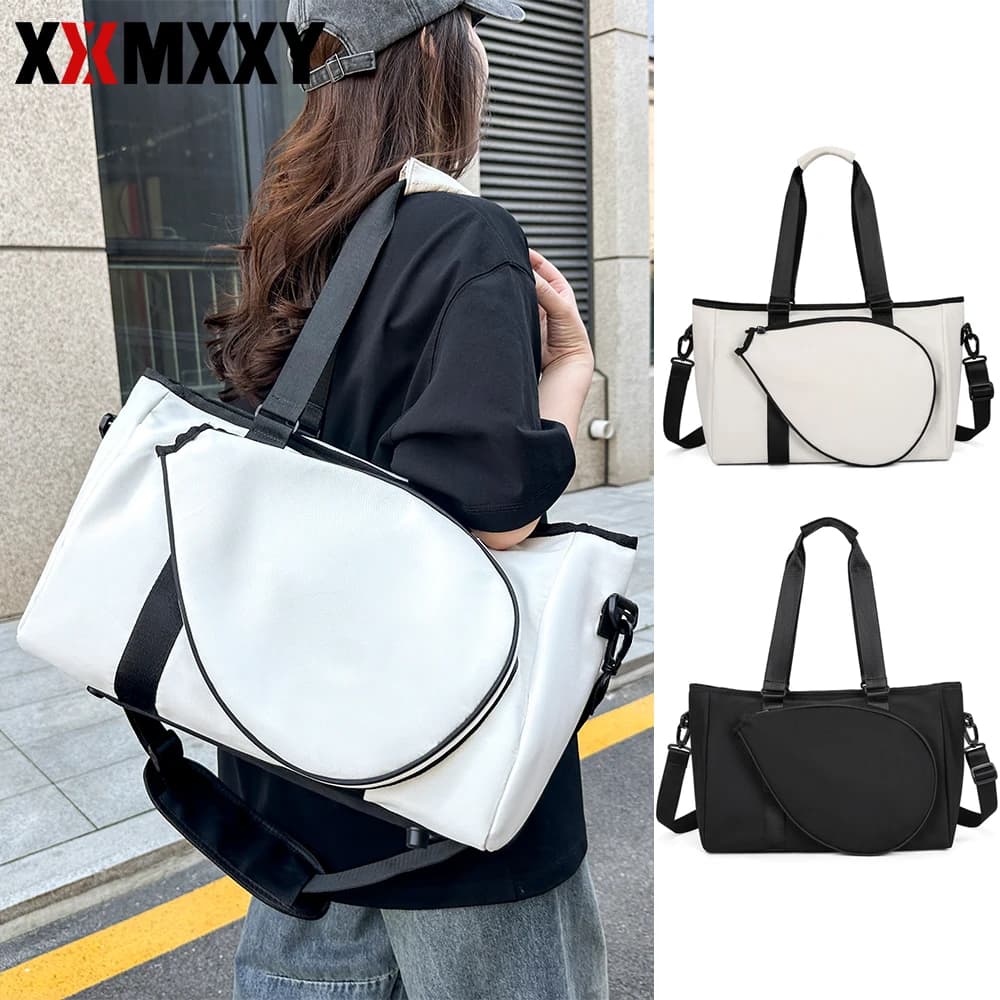 Tennis Sports Bag with Dry Pocket, Shoulder Bag for Tennis Rackets, Tennis Tote Bag for Women and Pickleball