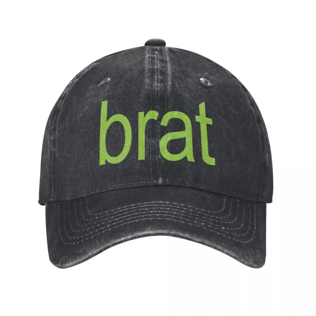Brat Green Baseball Hats, Vintage Denim Style Washed, Unisex Sun Hat for Outer, Adjustable, Inspired by Charli XCX Album
