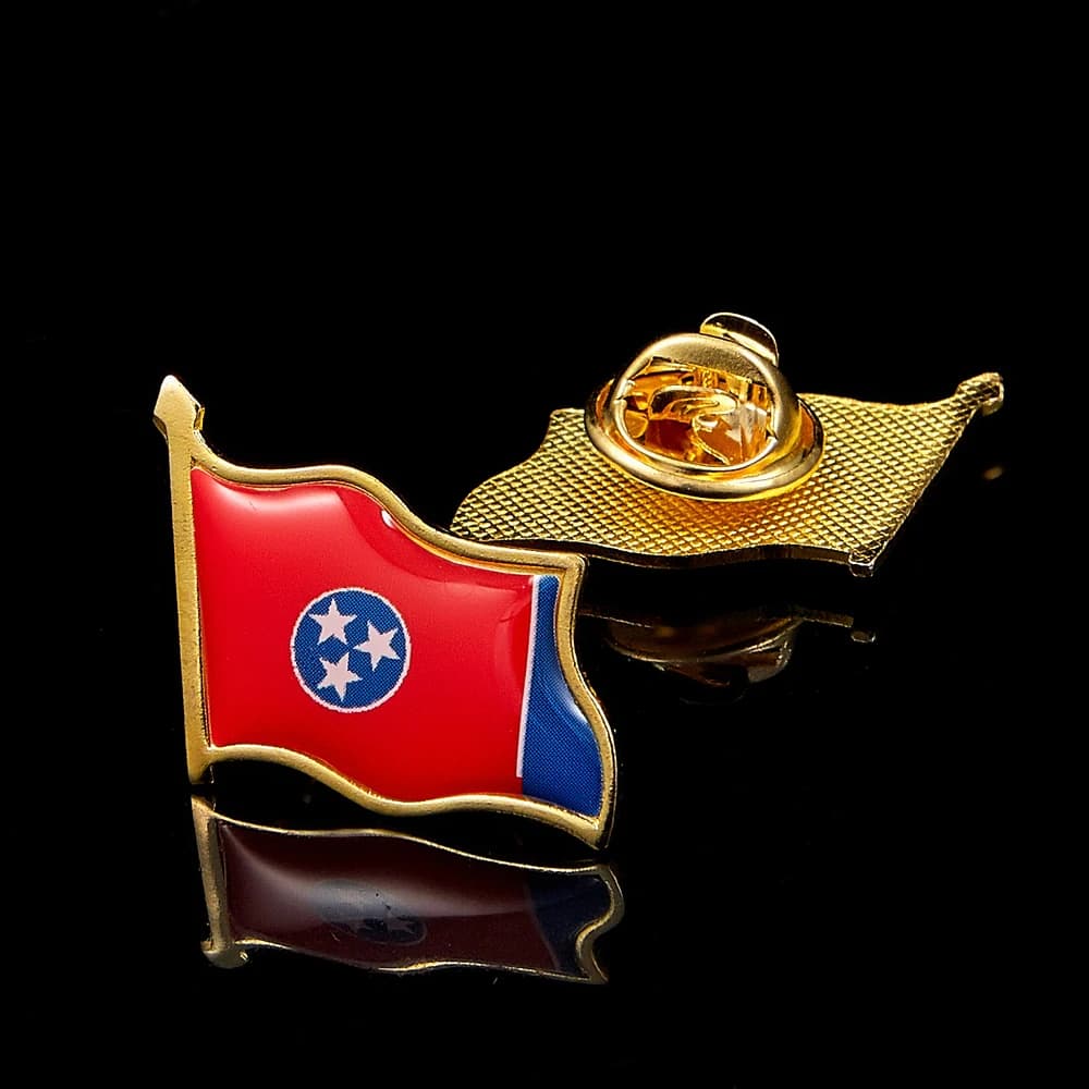USA State of Tennessee Flag Lapel Pin MultiColor Pin Badge W/ Back Buttons Accessories Collection Emblem Brooch
