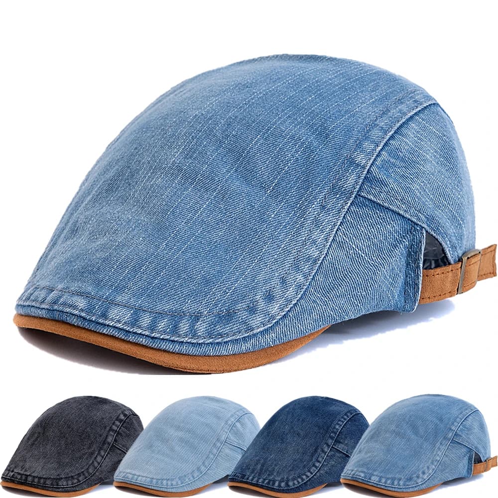New Style Summer Outdoor Flat Hat Sports Cotton Beret Caps Solid Color Casual Peaked Caps Unisex Cowboy Stylish Sun Hats