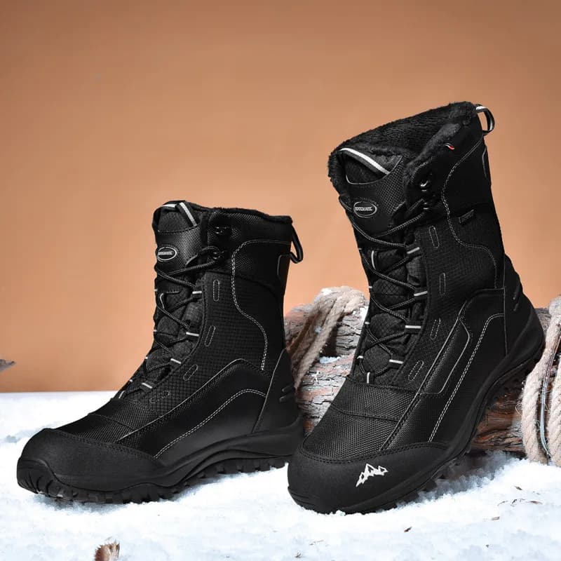 Scarpe da trekking impermeabili da uomo Sneakers invernali da esterno per uomo stivali da neve stivali da neve da montagna in peluche stivali da caccia turistici da donna