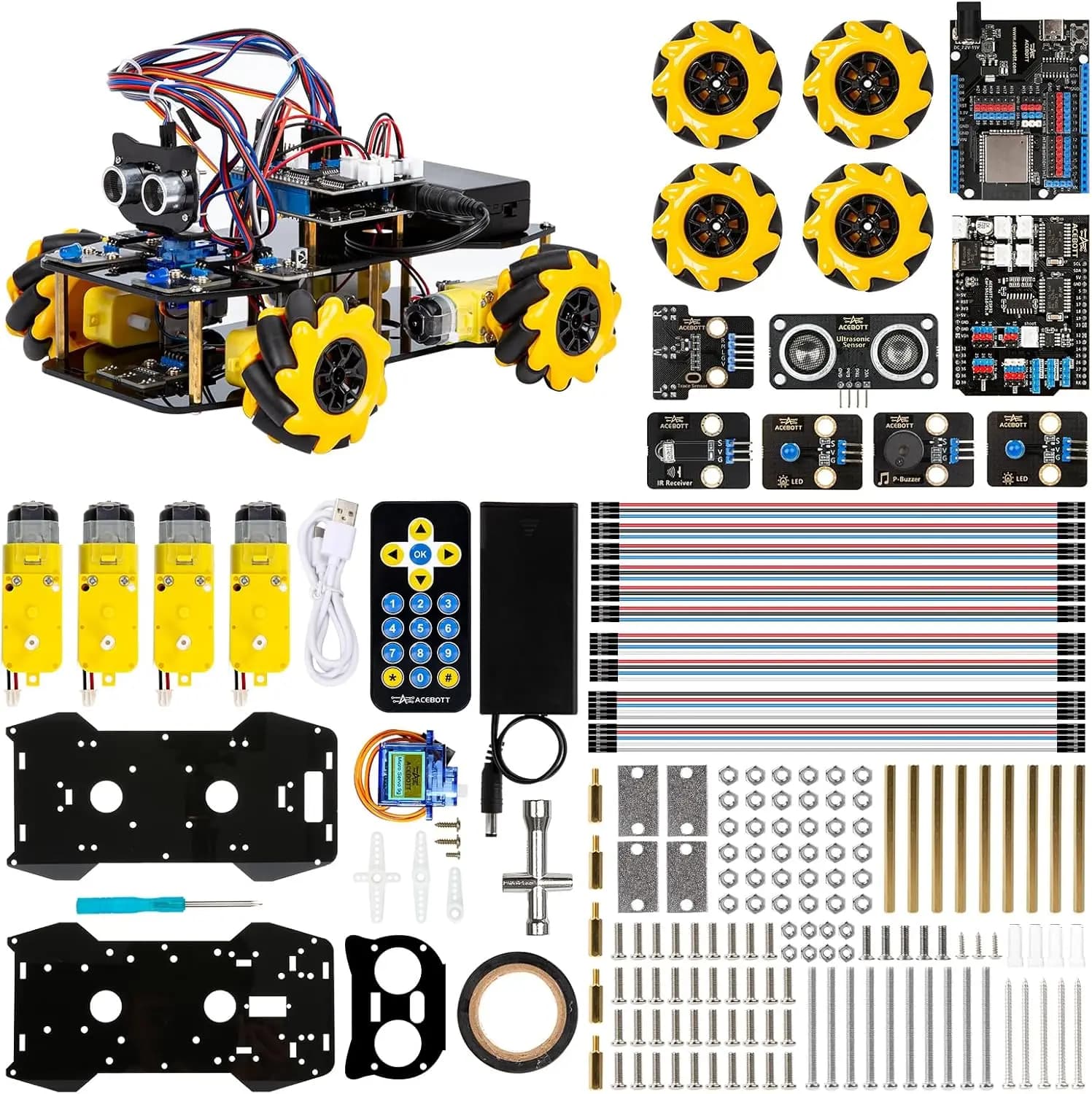 Kit Auto Robot Intelligente per Arduino, Kit di Codifica STEM per Bambini 8-16 Anni, Regalo per Progetti di Programmazione