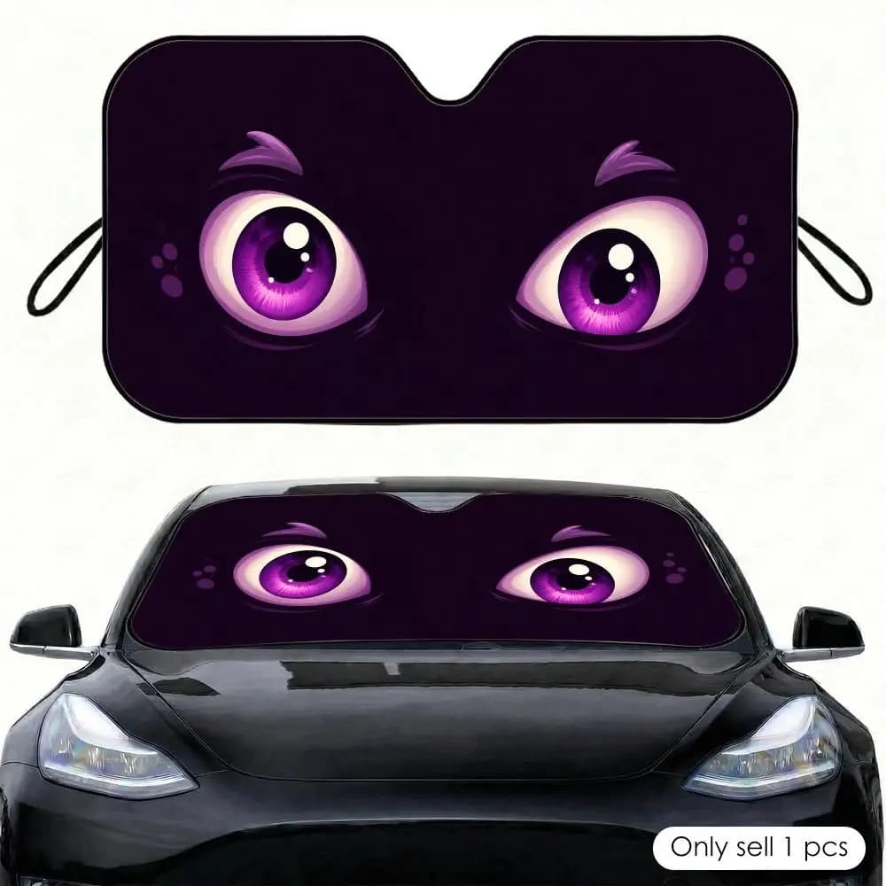 Monster's Angry Eyes Sun Visor Car Windshield Sunshade Front Window UV Protection Heat Insulation Sun Shade Cover Foldable