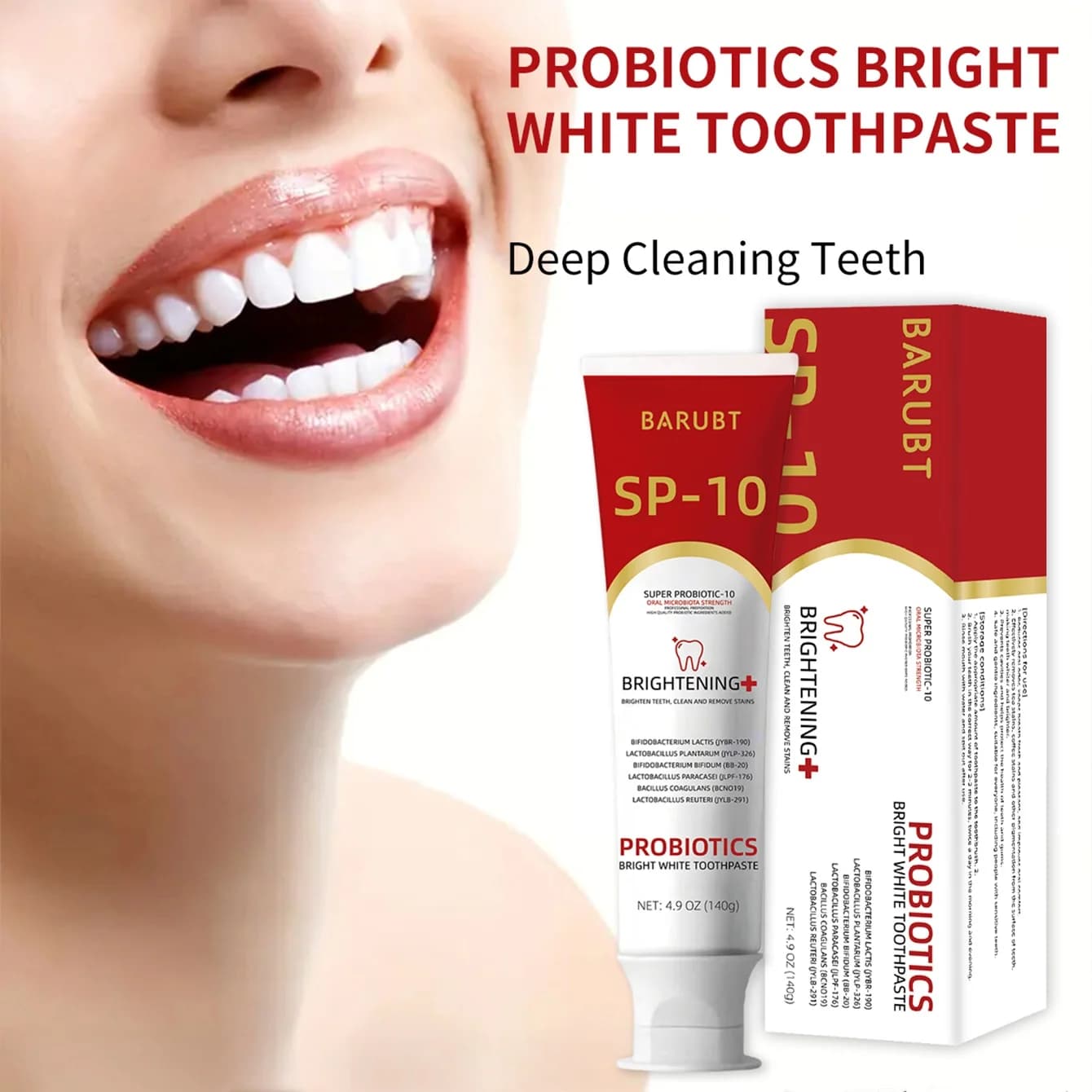 140g Probiotic Whitening Dentifricio Menta Alito Frescante Removal Macchie by Placca Dentifricio Oral Hygiene for Tooth Cleaning