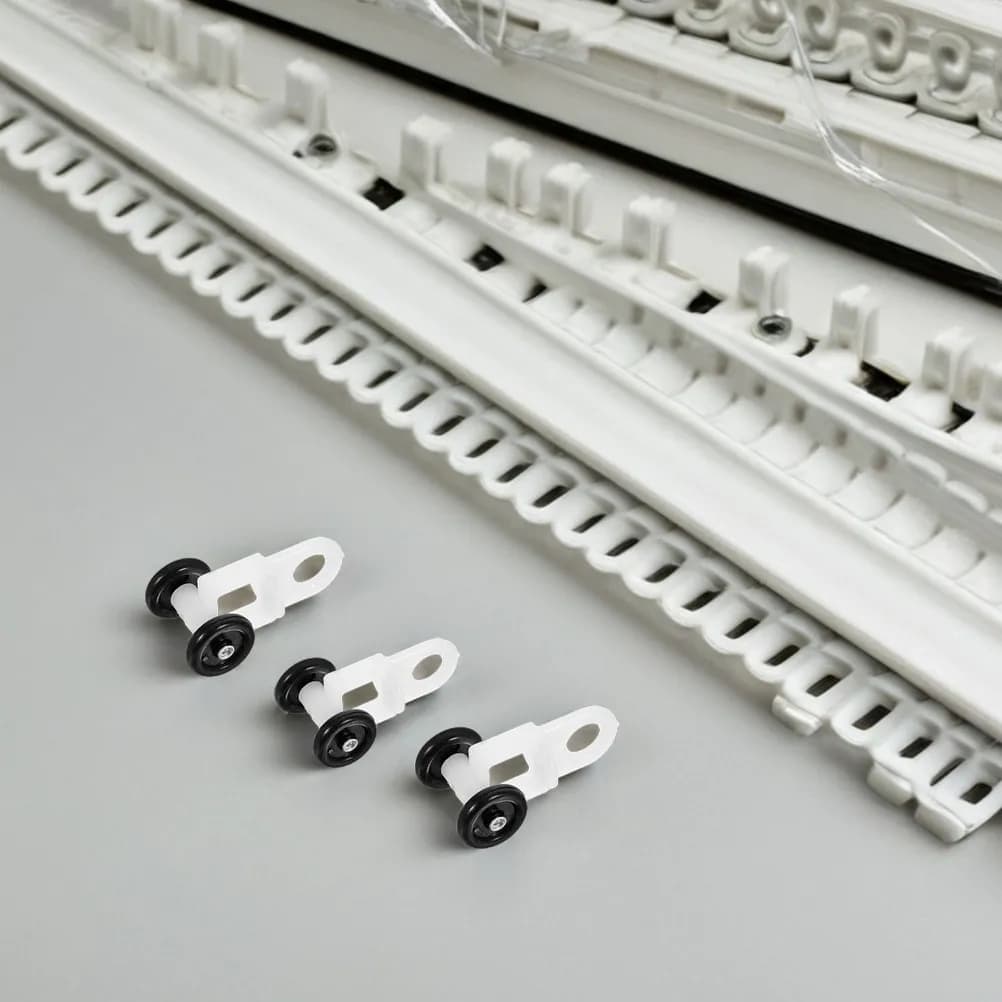 50Pcs Plastic Curtain Track Gliders Noise Reducing Nano Bead Rollers Smooth Gliding Compact Wheels for Windows Bedrooms Closets
