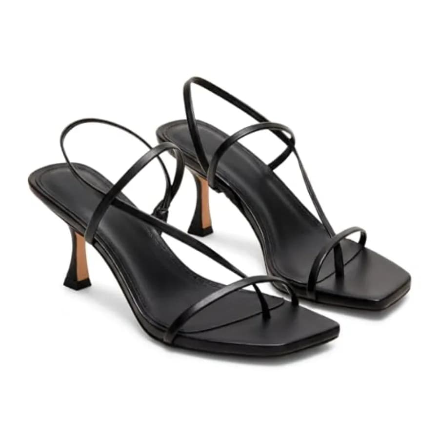 Sandali Coutgo da donna con tacco a spillo e cinturino, infradito con punta quadrata aperta, sandali slingback con tacco a spillo, scarpe eleganti da festa