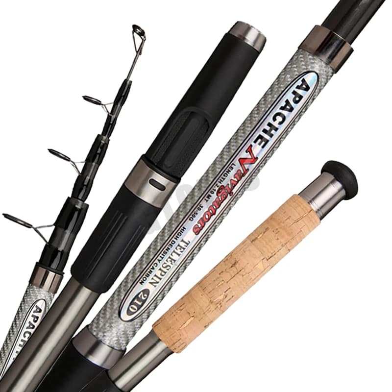 Canne da pesca telescopiche in carbonio superresistenti da 2,1m, 2,4m, 2,7m, 3,0m, 3,6m - Canna da spinning ultraleggera da viaggio per mare e lancio a lunga distanza