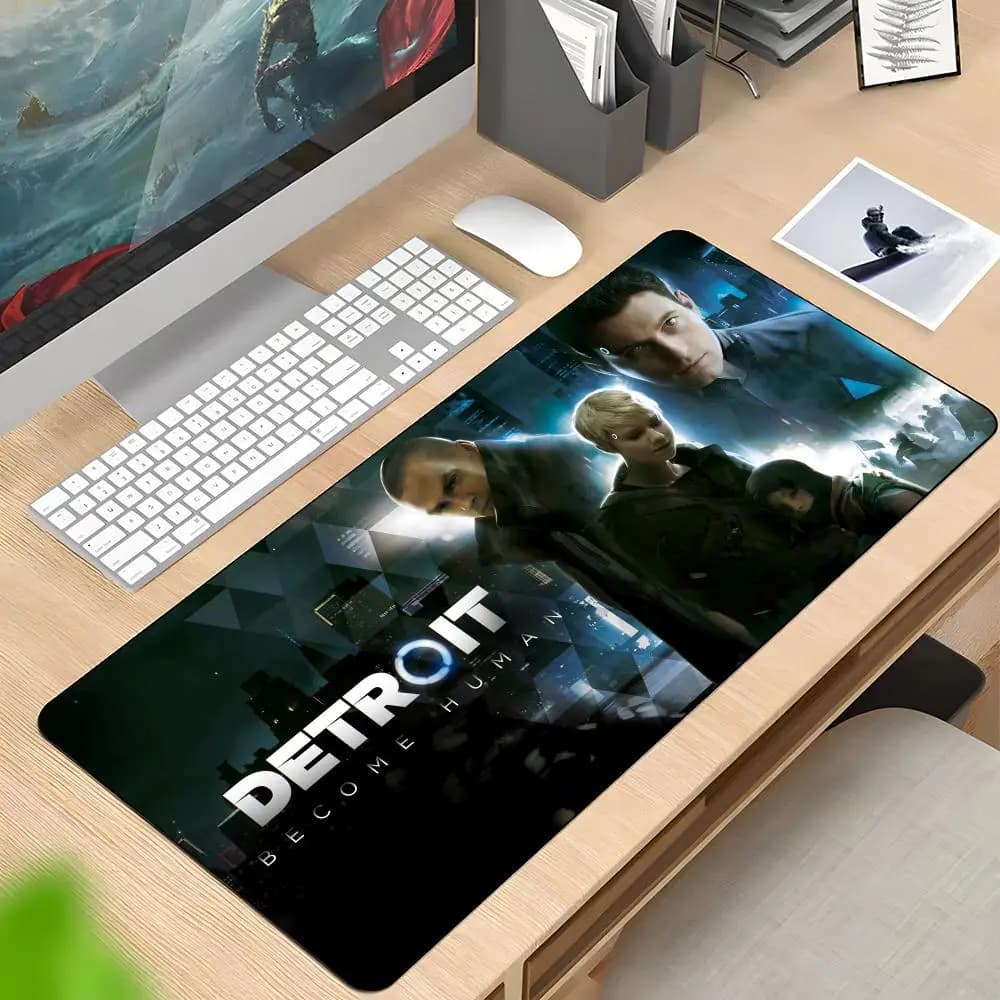Detroit Become Human Mouse Pad Tappetino per tastiera antiscivolo in gomma 40x90 cm Tappetino per mouse Accessori da gioco Tappetino per computer da ufficio XXL