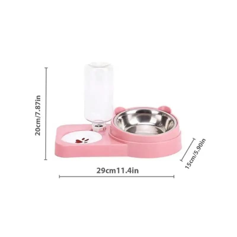 Pet Water & Food Bowl Set - Double Bowl Dog/Cat Feeder, Anti-Spill Pet Dish, Essential Pet Supplies Pet Feeder