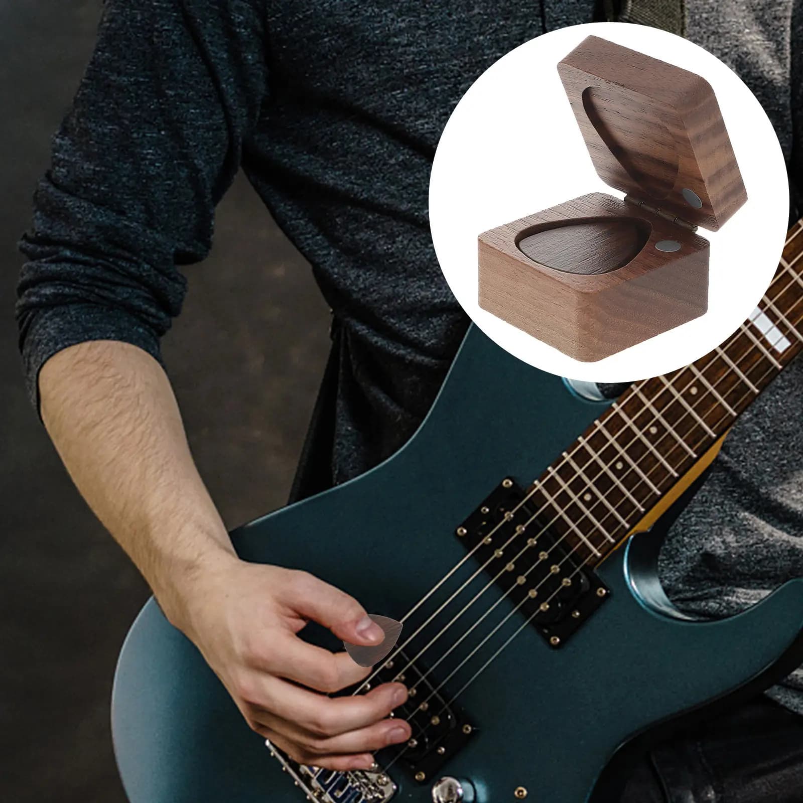 Set Premium di Plettri in Legno Massello Ergonomici per Chitarra Folk, Elettrica e Acustica, Ideali per Principianti