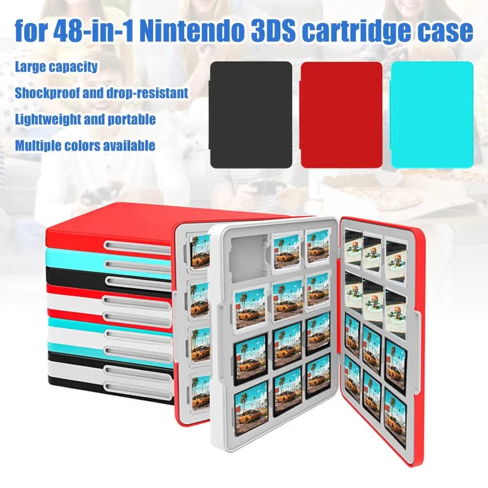 Custodia magnetica 48 in 1 per schede di gioco 3DS, compatibile con NEW 3DS XL, 3DS, DSi XL, DSi LL, DS Lite, DSi - Scatola porta schede di gioco