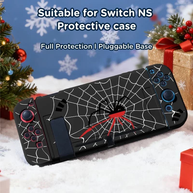 1 pezzo per custodia protettiva in stile natalizio Switch NS/OLED, guscio morbido in TPU, copertura protettiva anticaduta e staccabile