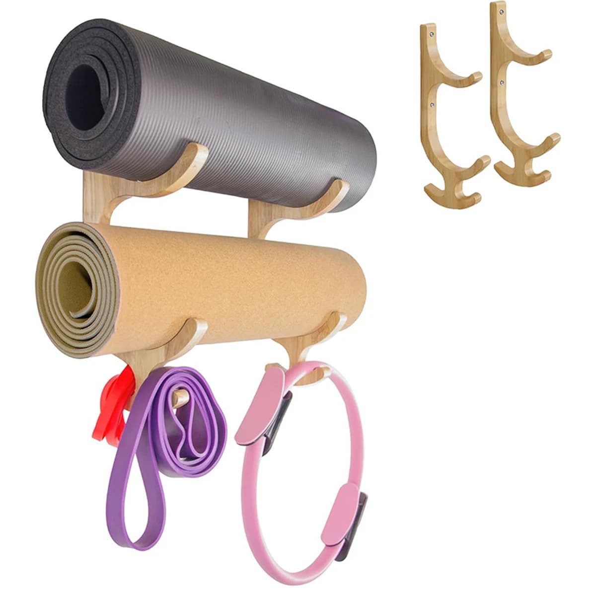 2 PZ/SET Resistance Belt Organizer for Wall Mounting Carpet for Wood Rack Stoccaggio for Gymnastics Hanging in Wood Wall
