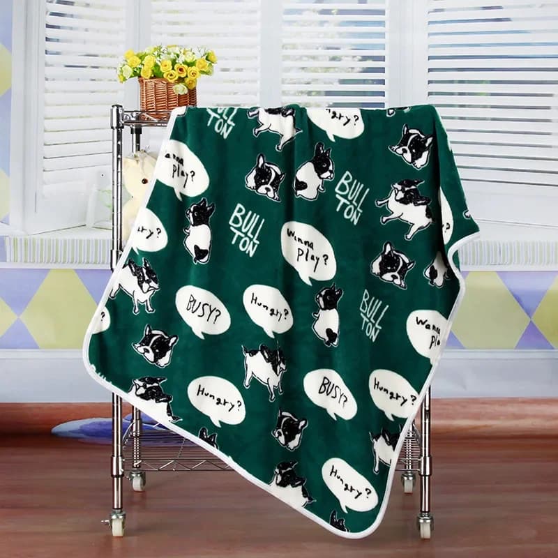 100x75 cm Caldo Pet Letti Copertura Zerbino Addensato Corallo Pile Coperta per cani Morbida BullDog Stampato Trapunta Pet Coperta per dormire Tappetino per animali domestici