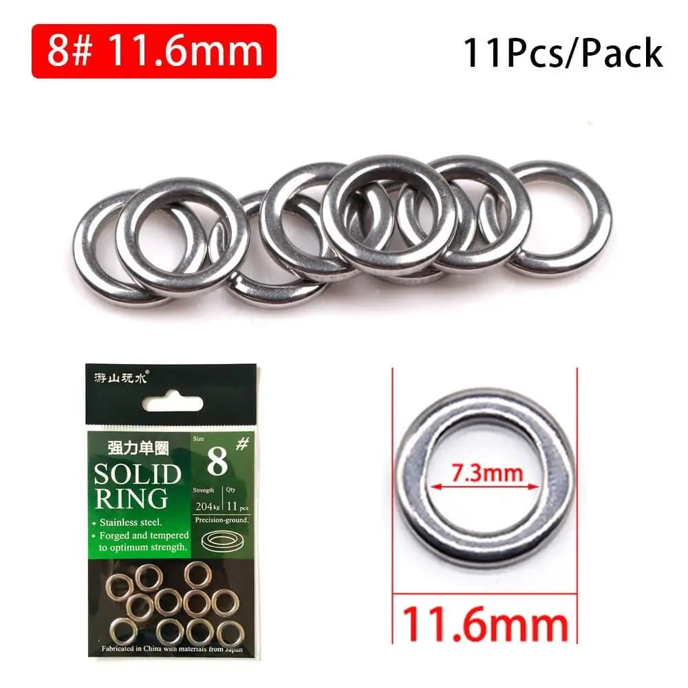 10-20pcs New 304 Stainless Steel Fishing Solid Ring 4mm-12mm Heavy Duty Jigging Ring Ring Fishing Tackle Lure Connector