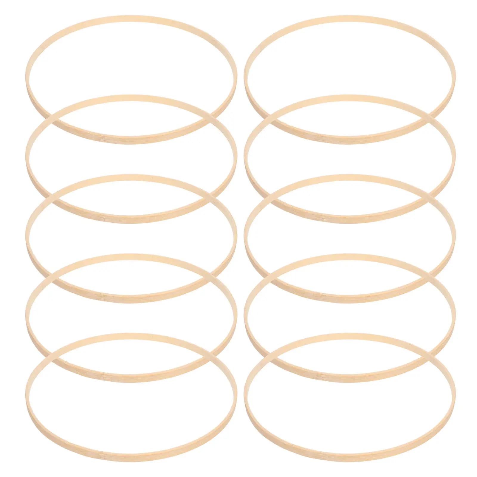 10 Pcs Xmas Wreath Hoops Dream Catcher Rings Christmas Garland Bamboo Craft for Crafts