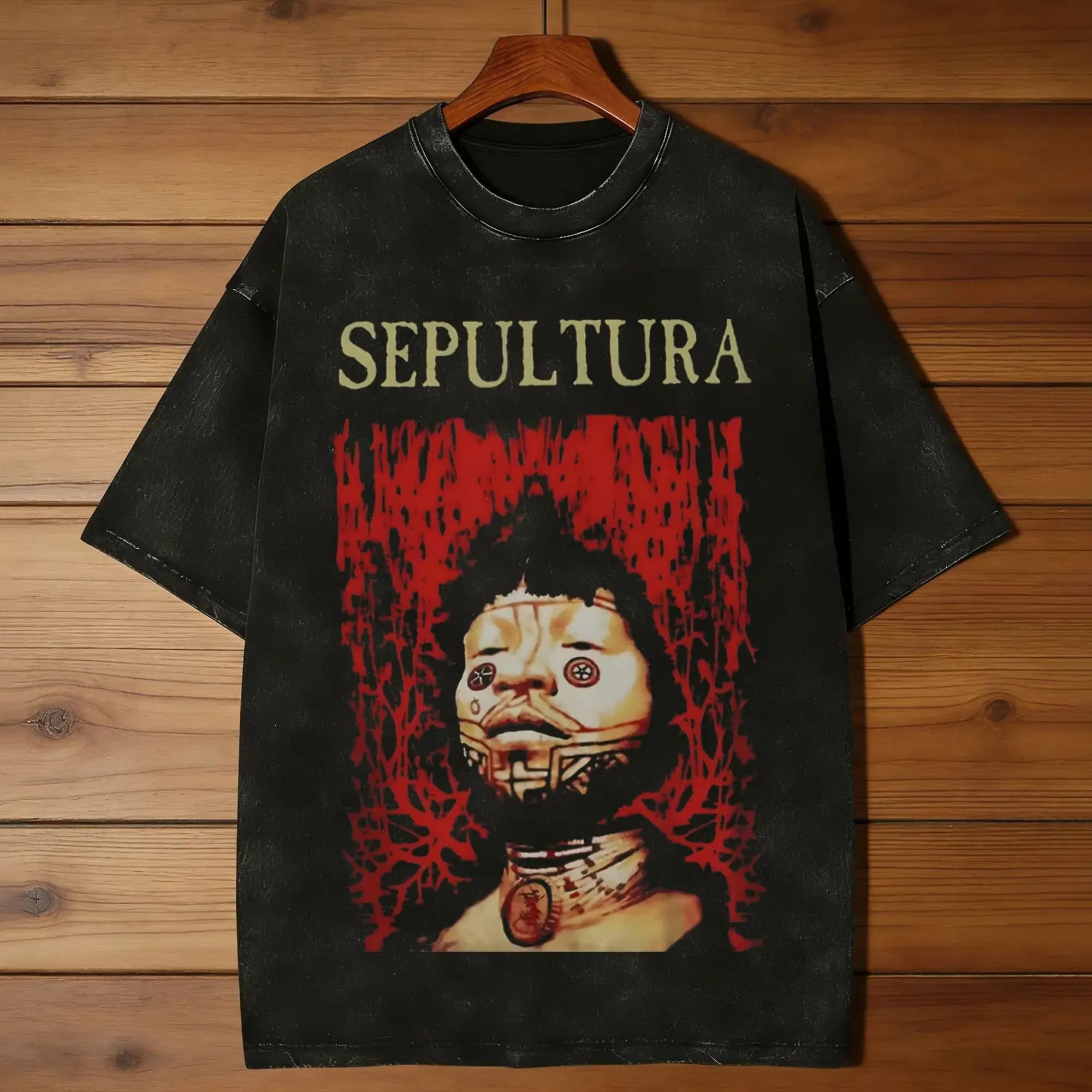 Maglietta Music Sepultura Band da uomo, 100% cotone, maglietta unica con scollo a O, maglietta a maniche corte, originale