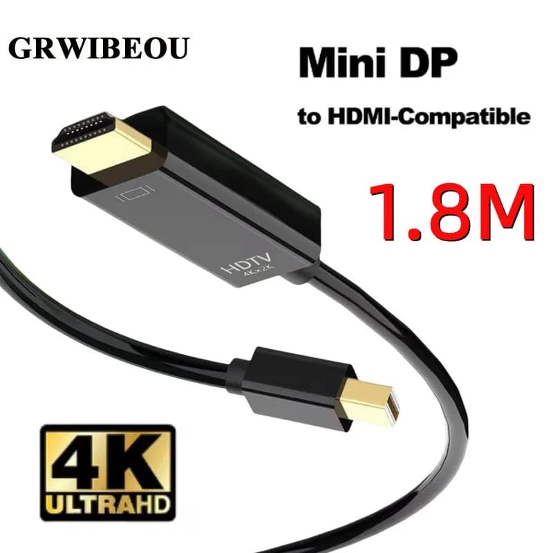 Cavo Adattatore Mini DisplayPort a HDMI 4K da 1,8M per MacBook, Proiettore, Monitor, Laptop