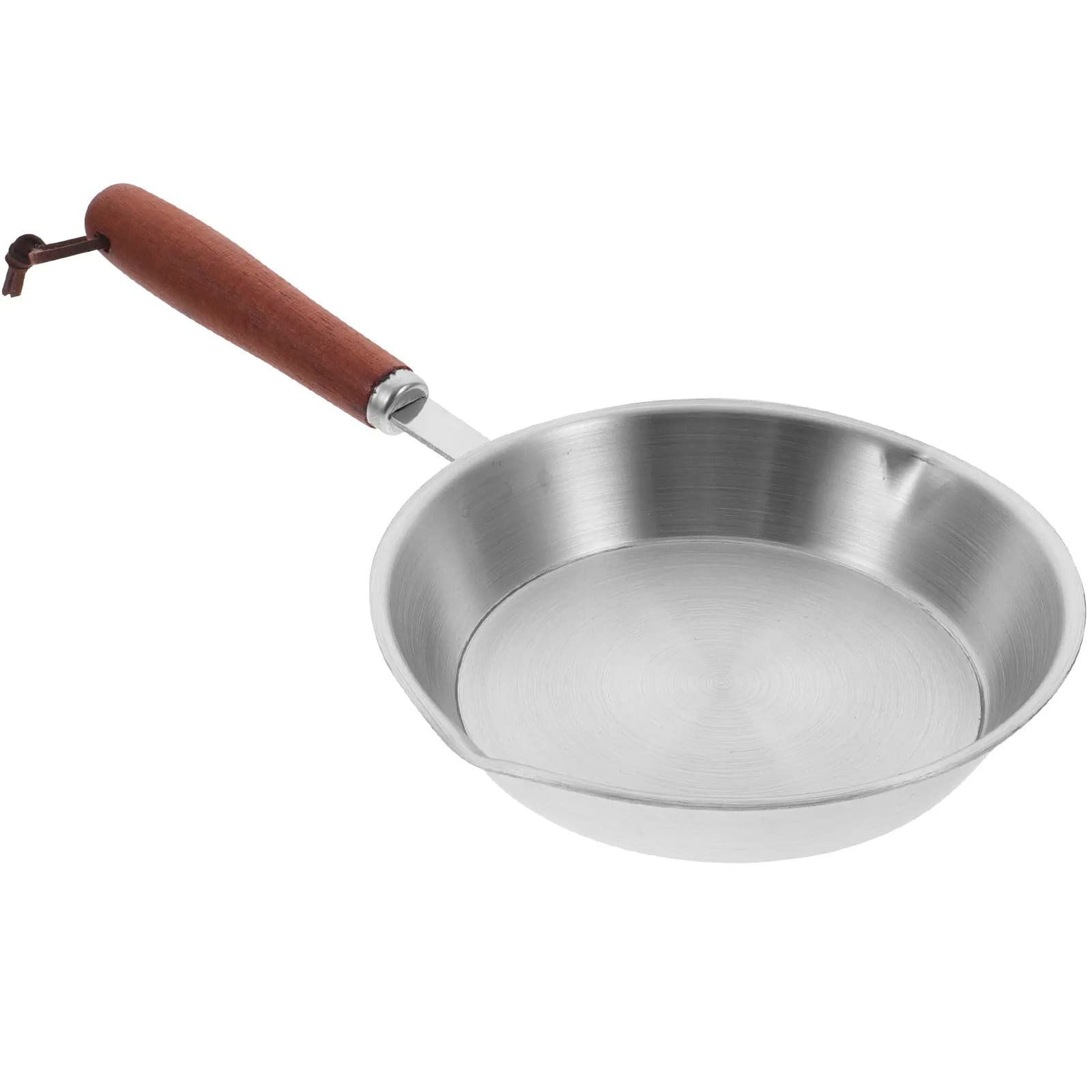 Padella Antiaderente in Acciaio Inox Compatta Perfetta per Colazione, Omelette, Pancake, Base Piatta per Tutti i Fornelli, Gas e Ceramica