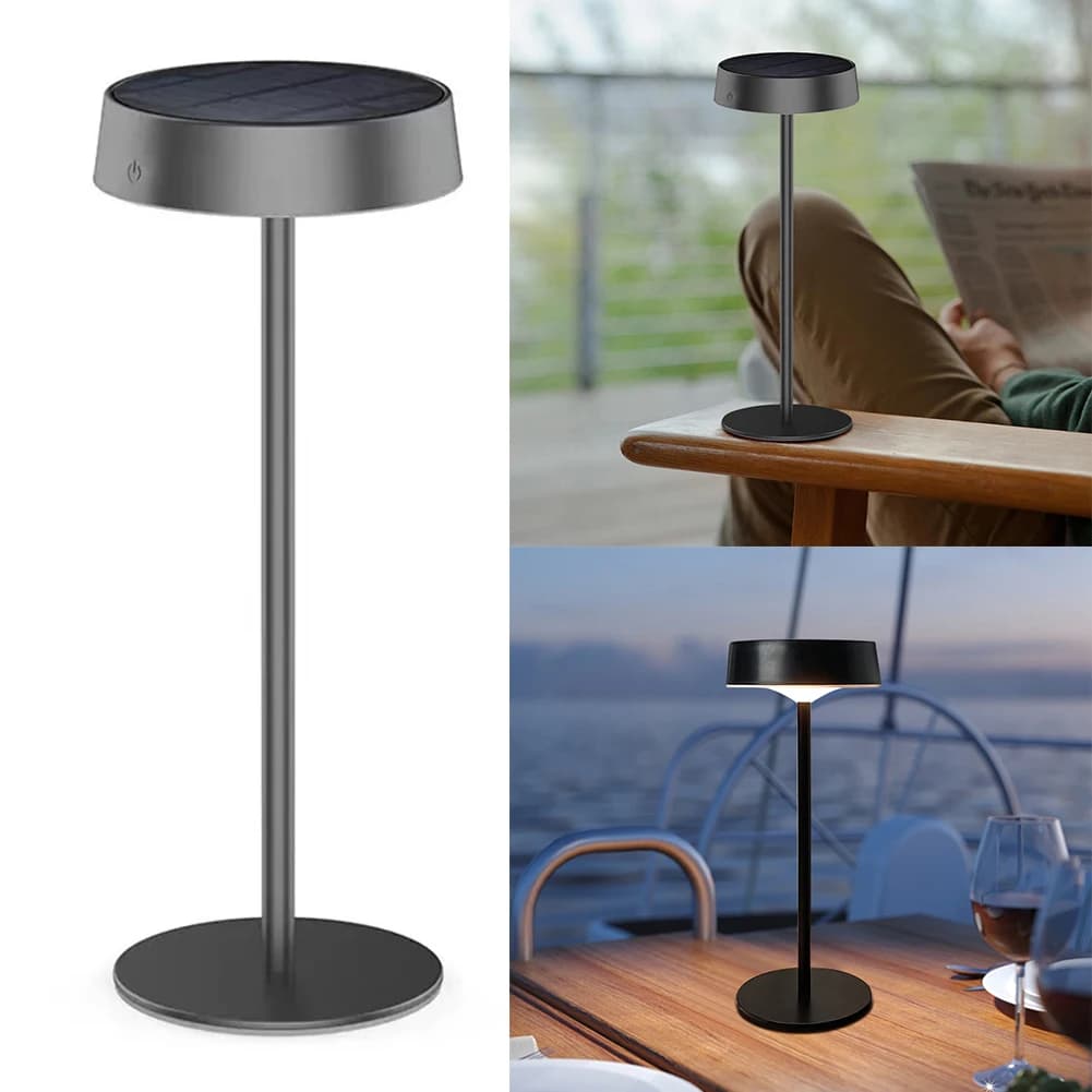 Lampada da Tavolo Solare Dimmerabile Senza Fili Ricaricabile Luce Notturna Portatile per Interni ed Esterni
